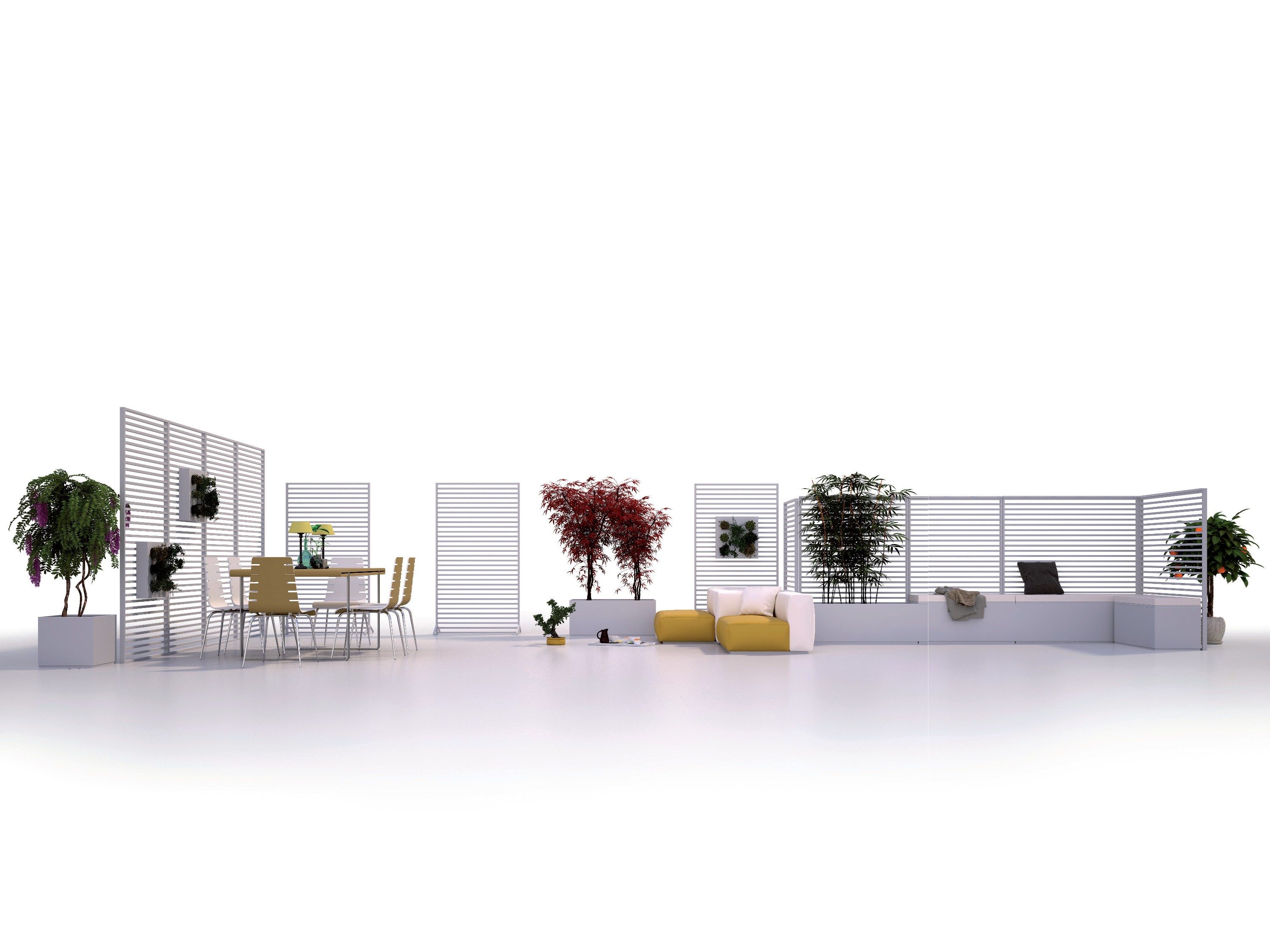 Алюминиевая вертикальная зеленая решетка UNOSIDER ARCH-00152102 - Вид №1