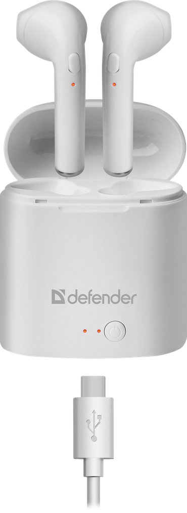 63630 беспроводная гарнитура twins 630 белый,tws, bluetooth Defender Santreyd  - Вид №2