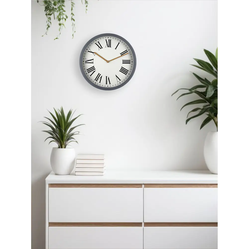 TROYKATIME Настенные часы с римским циферблатом в бело-серых тонах 89408016 STLM-1568674 - Вид №7