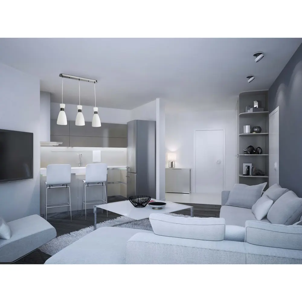 Подвес Лоск 3xE14x60 Вт, металл/стекло, цвет хром/белый MW-Light STLM-2193783 - Вид №1