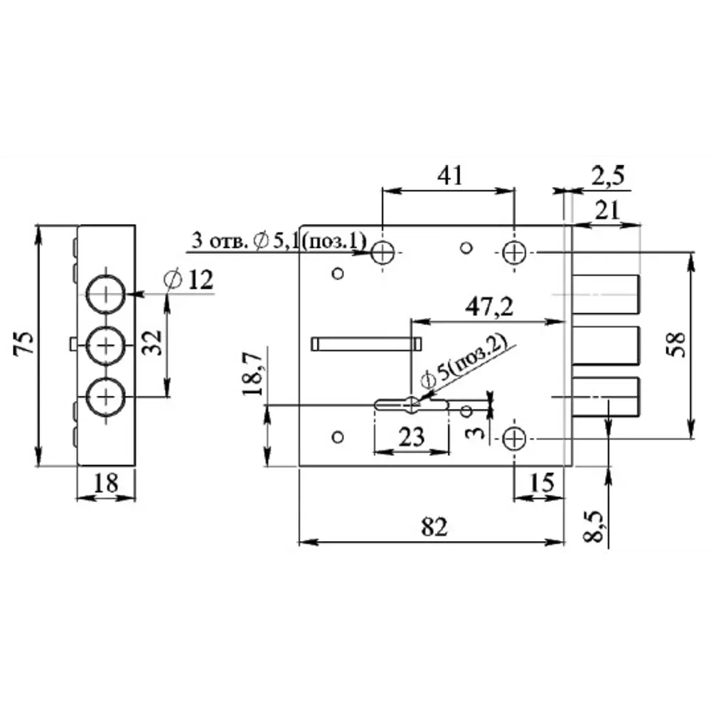 Замок накладной Блок-2М, с никелированным ключом, цвет серый 17174779 STLM-2151841 ГЕРИОН  - Вид №4