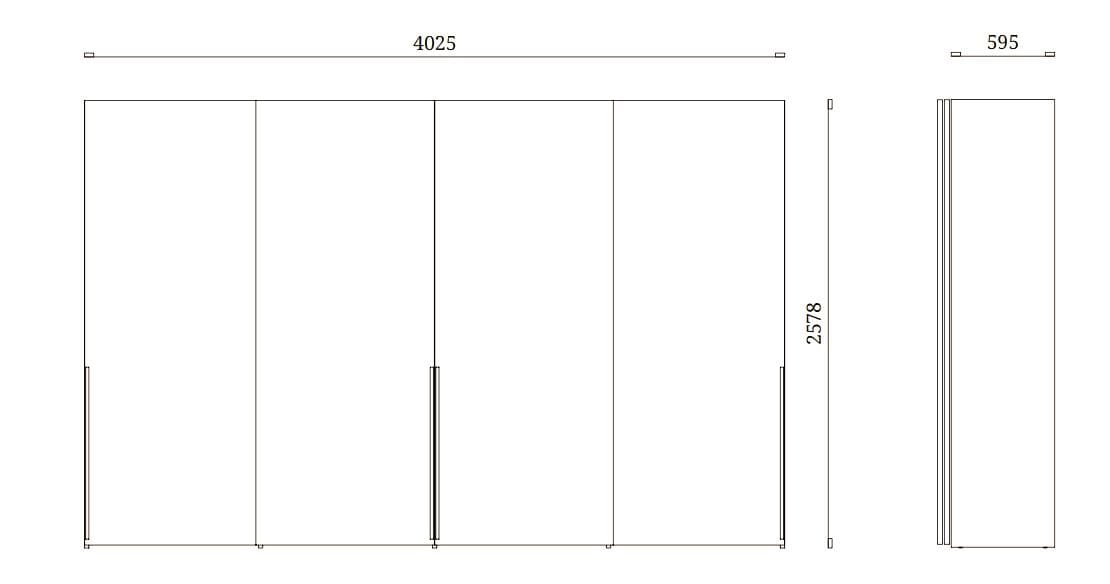 Секционный деревянный шкаф с раздвижными дверями Febal Casa BARRET ARCH-00001281