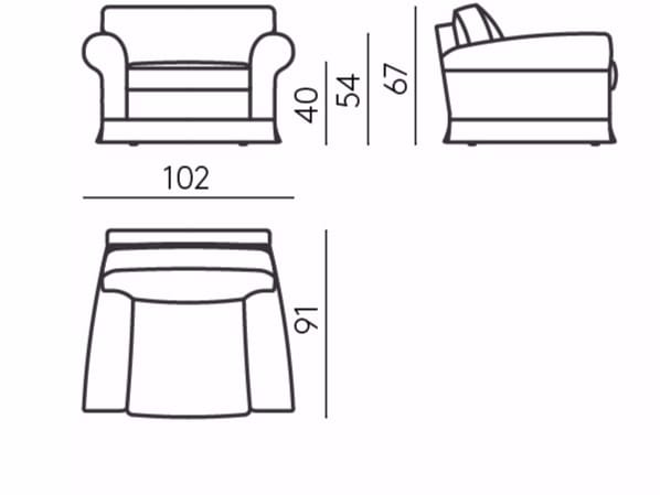 Съемное кресло из ткани DE PADOVA Regent's ' 16 ARCH-00151098 - Вид №2
