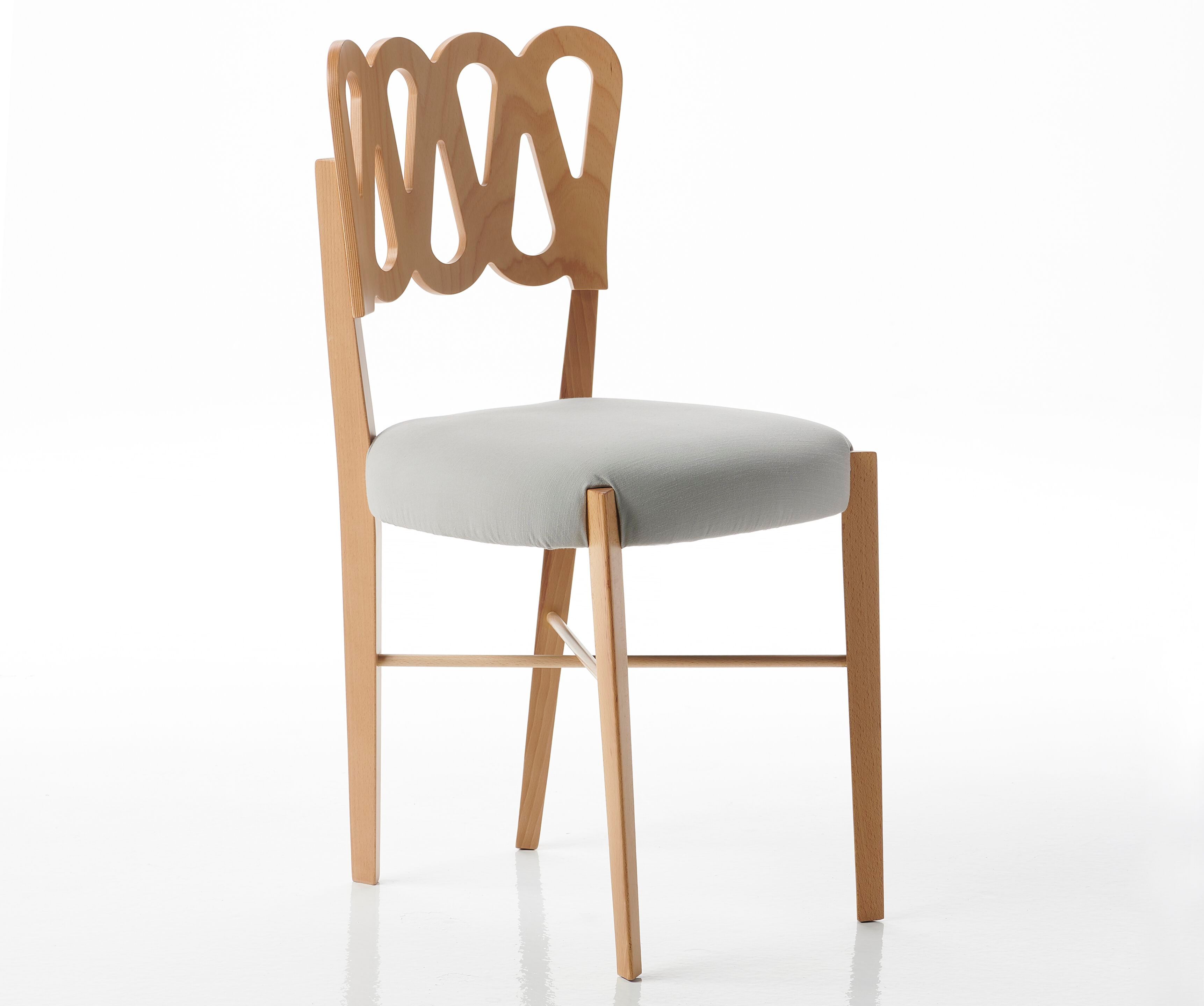 Стул с тканевым сиденьем и каркасом из бука BBB PONTI 969 ARCH-00099092 - Вид №1