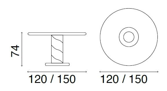 Круглый мраморный обеденный стол Fasem Rolling ARCH-00135980 - Вид №5