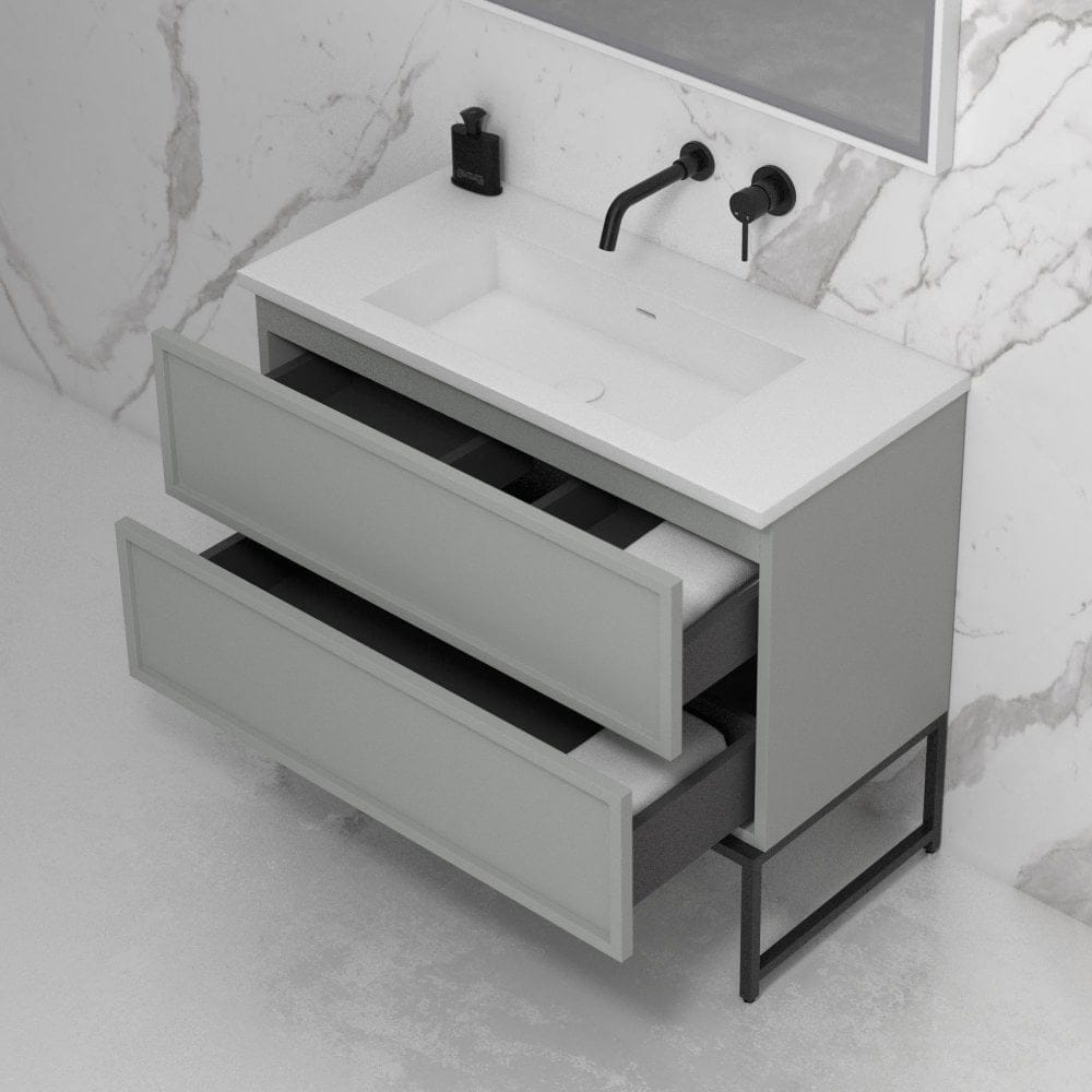 Деревянный одиночный напольный умывальник с ящиками LUSSO Piana ARCH-00052257 - Вид №1