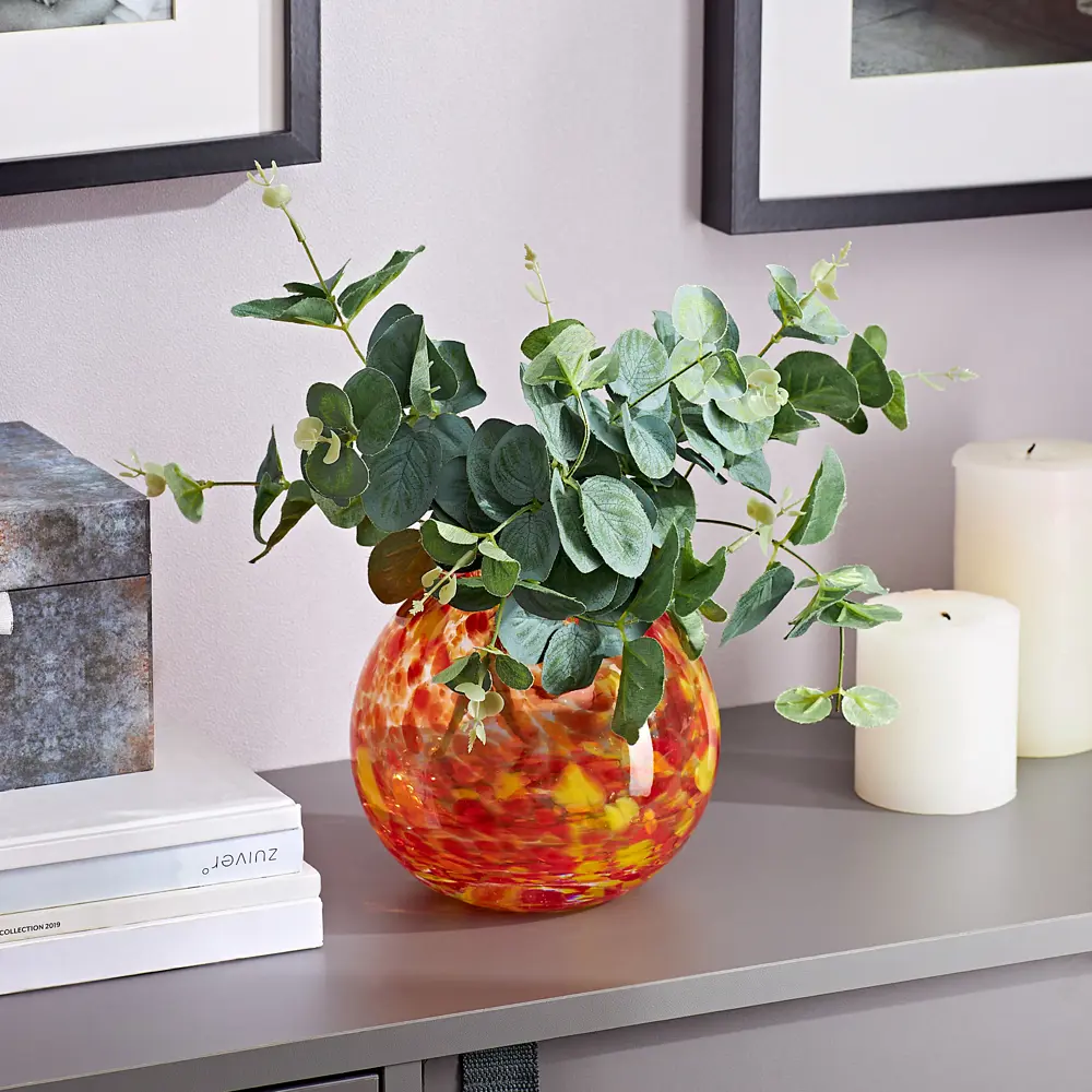 Ваза Дэззи стекло цвет красная 17 см EVIS STLM-2190901