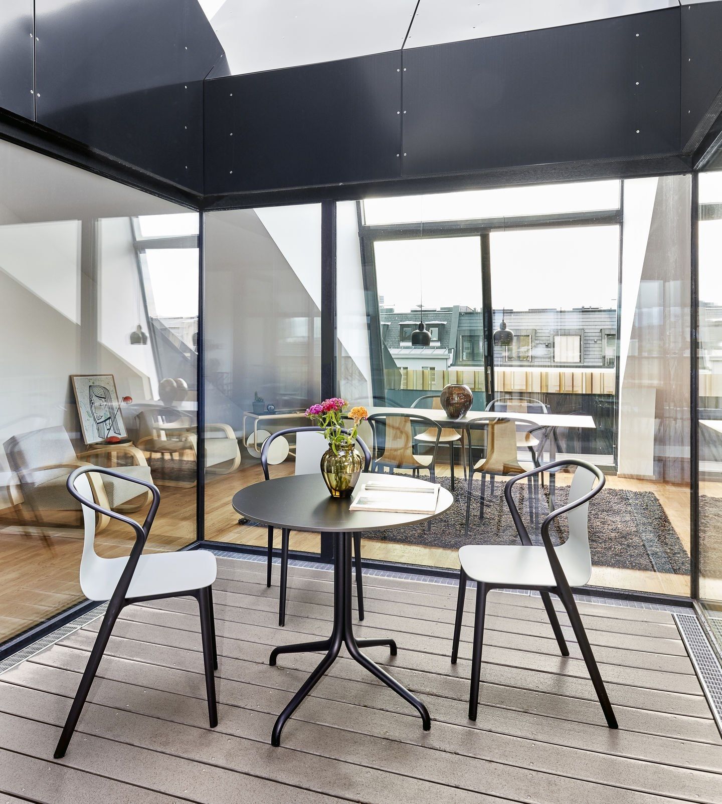 Круглый стол со стальным основанием и деревянной столешницей VITRA Belleville Table ARCH-00025779 - Вид №6