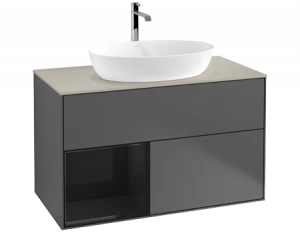 Villeroy&Boch Тумба под раковину Прямоугольная версия F773PHGK Finion Anthracite Matt Lacquer