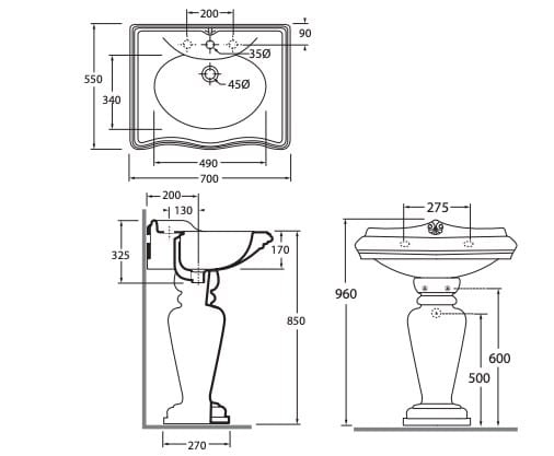 Керамическая раковина на колонне Azzurra Ceramica Jubilaeum ARCH-00039265 - Вид №3