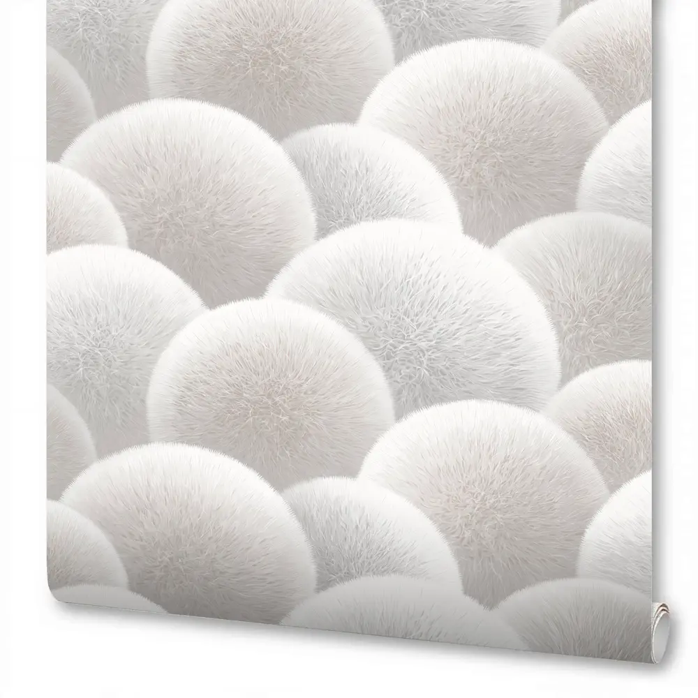 Флизелиновые обои Anturage Puff серые с рельефной текстурой 89366732