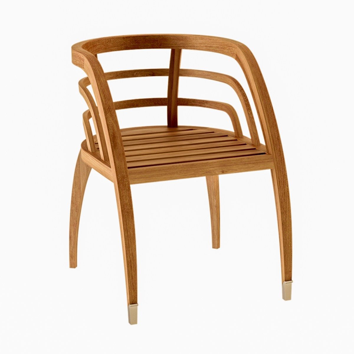 Стул для сада из тикового дерева с подлокотниками ASTELLO Coquelicot ARCH-00050072 - Вид №1