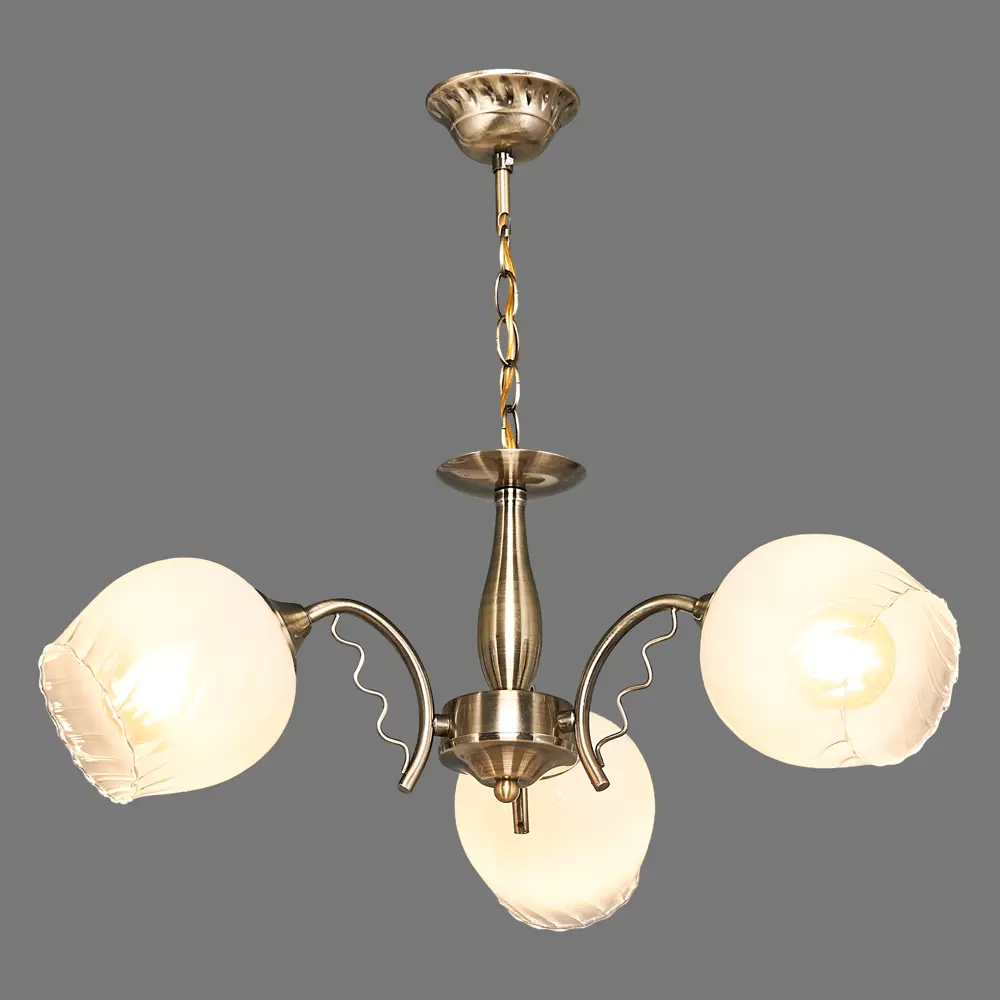 Люстра подвесная «Сезам» КС30069/3P, 3 лампы, 9 м², цвет белый/бронза КЛЮЧНИК STLM-2151824 - Вид №2