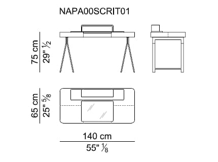 Кожаный письменный стол с ящиками i 4 Mariani NAPA ARCH-00011949 - Вид №3