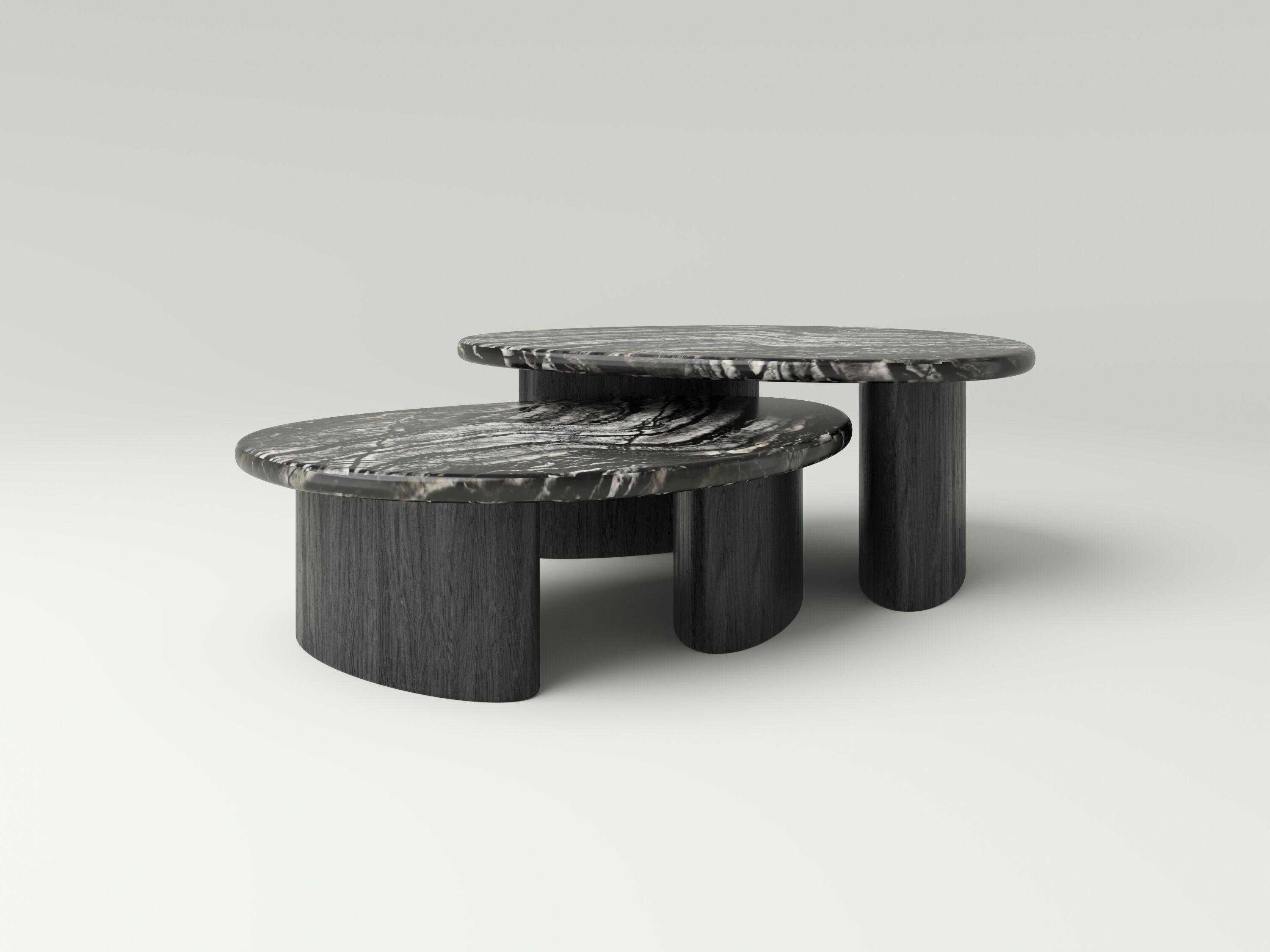 Овальный дубовый журнальный столик с мраморной столешницей NITZAN HOME FRED & WILMA ARCH-00067327 - Вид №1