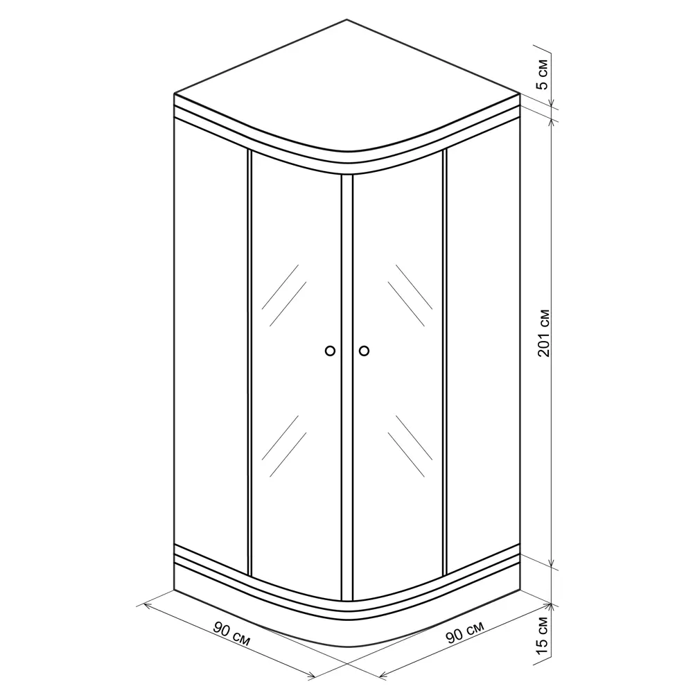 Душевая кабина Isbirni 90х90 см низкий поддон VIDAGE STLM-2091150 - Вид №5