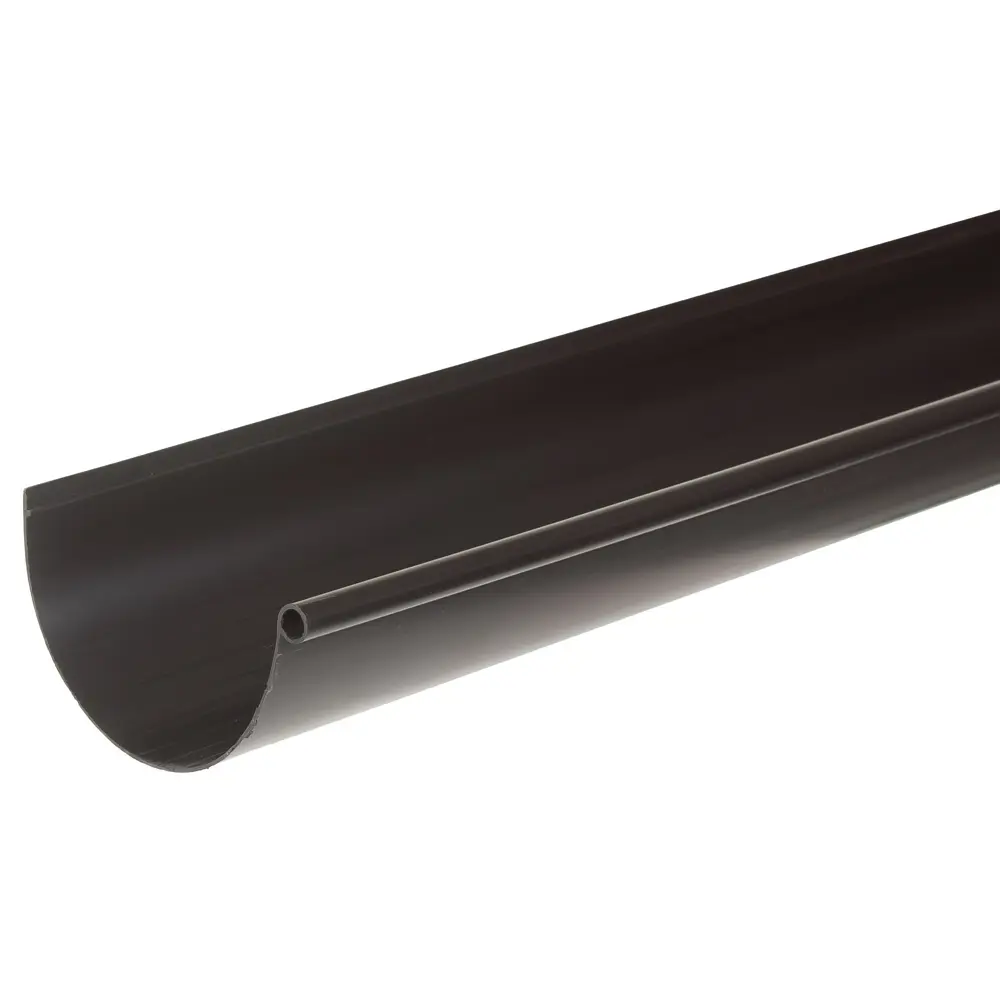 Желоб водосточный 3 м 125 мм цвет коричневый ИНТЕРПРОФИЛЬ STLM-2204320