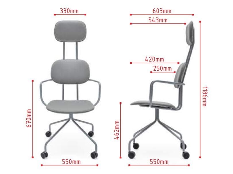 Офисное кресло из ткани с подлокотниками на насесте MDD New School ARCH-00017070 - Вид №1