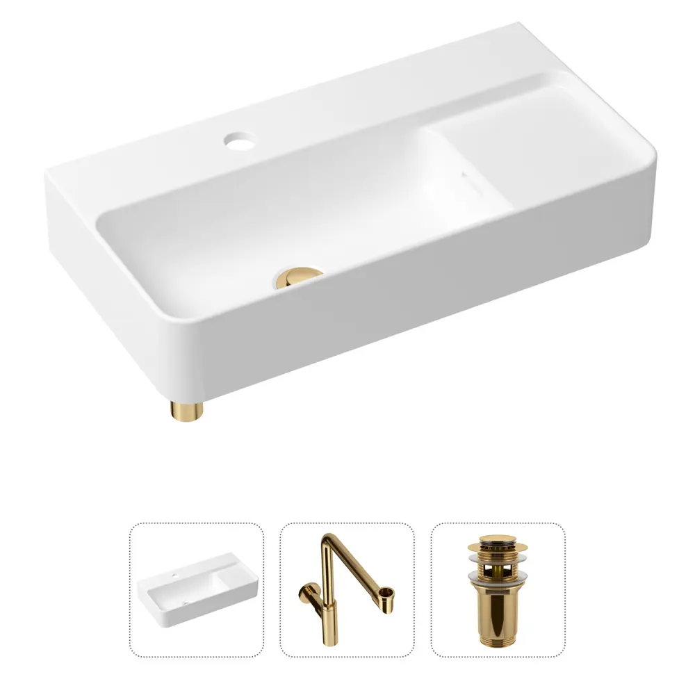 90704470 Накладная раковина Lavinia Boho Bathroom Sink Slim 21520536 фарфор 60 см с донным клапаном и металлическим сифоном STLM-0346338