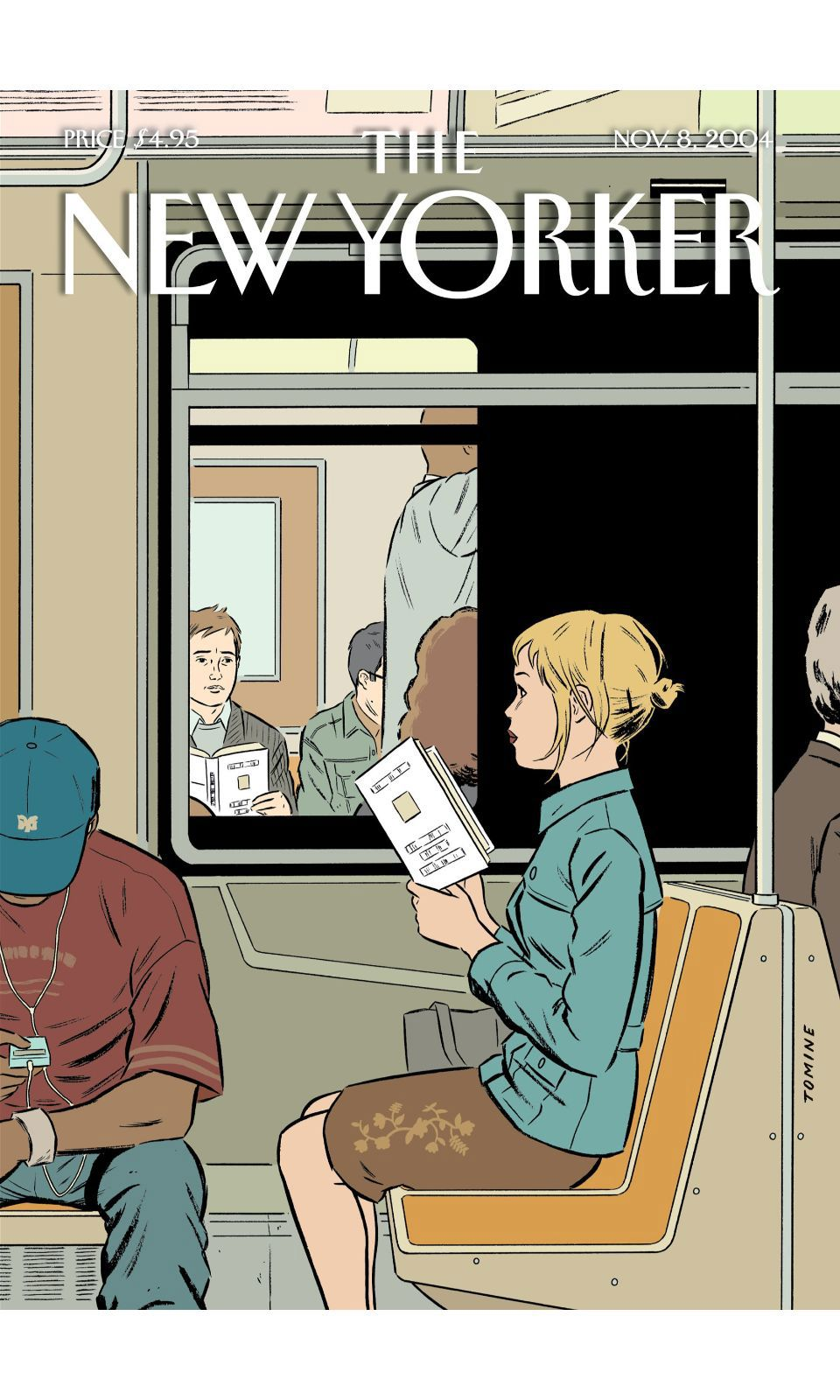90269523 Постер Обложки New Yorker – Поездка в метро 40x50 см в раме STLM-0159256 ПРОСТОПОСТЕР