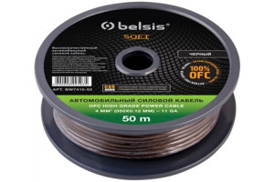 15534412 Автомобильный силовой кабель 4мм2, 12 Ga, черный BW7410-50 SOFT Belsis