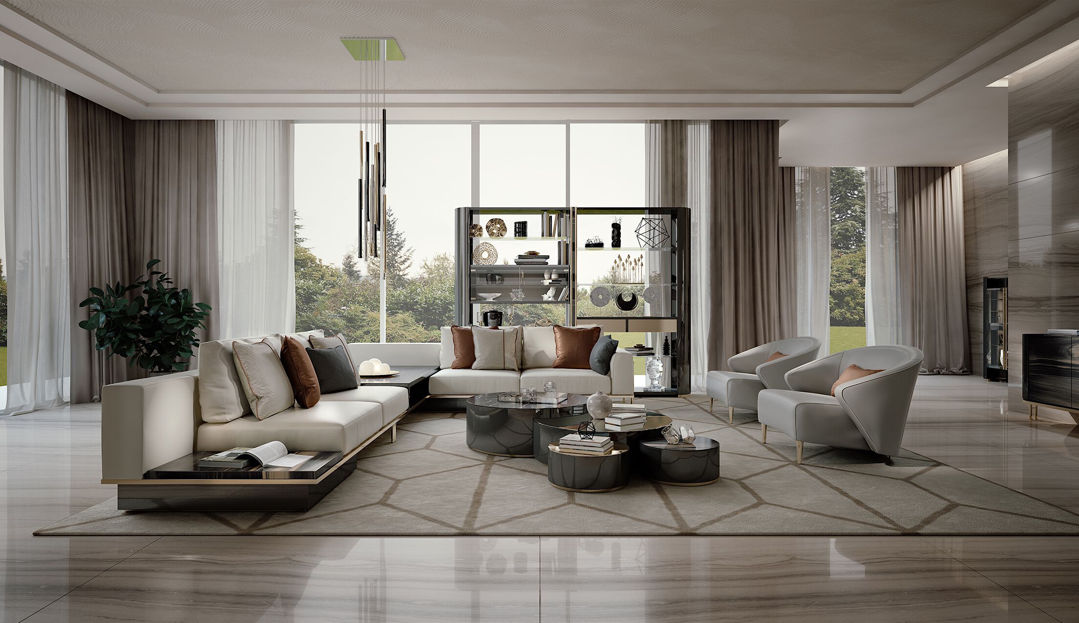 Деревянный отдельно стоящий настенный книжный шкаф с ящиками Bizzotto Italia Atmosphera ARCH-00083242 - Вид №1