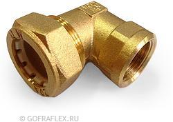 Фитинг угловой труба-внутренняя резьба 20мм* 3/4 дюйма Flexible hose Россия