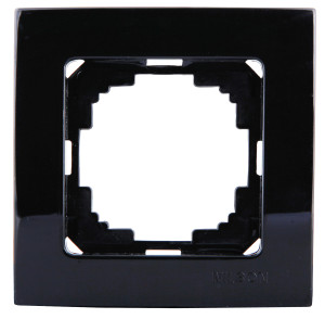 90621222 Рамка для розеток и выключателей Metallic 1 пост цвет черный Touran STLM-0311500 NILSON