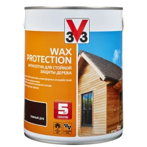 98294355 Антисептик алкидный для дерева V33 WAX PROTECTION с добавлением воска полуглянец темный дуб 2.5 л STLM-1365832