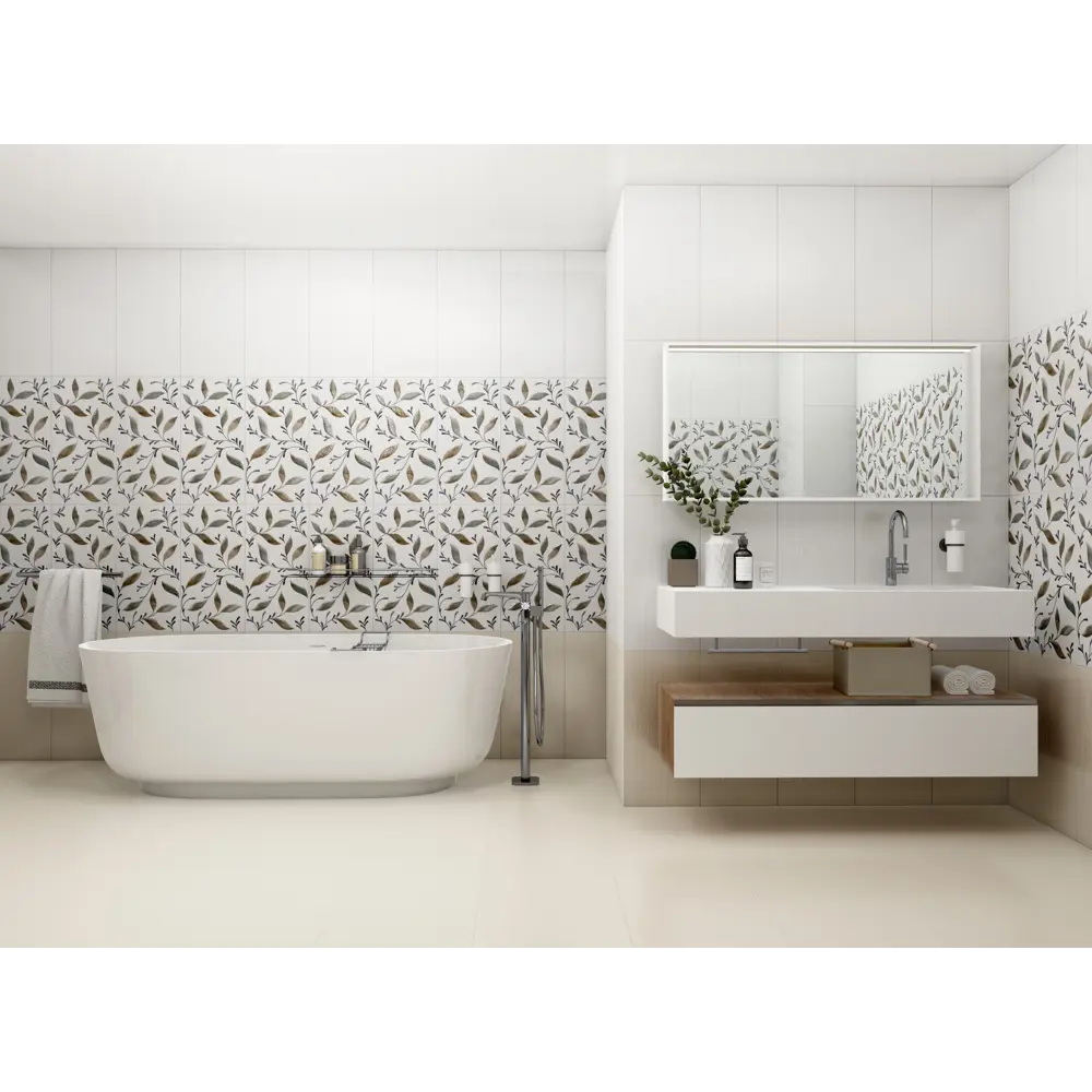 Плитка настенная «Комо» 7 60x30 см 1.98 м² цвет белый Керамин STLM-2025212 - Вид №4