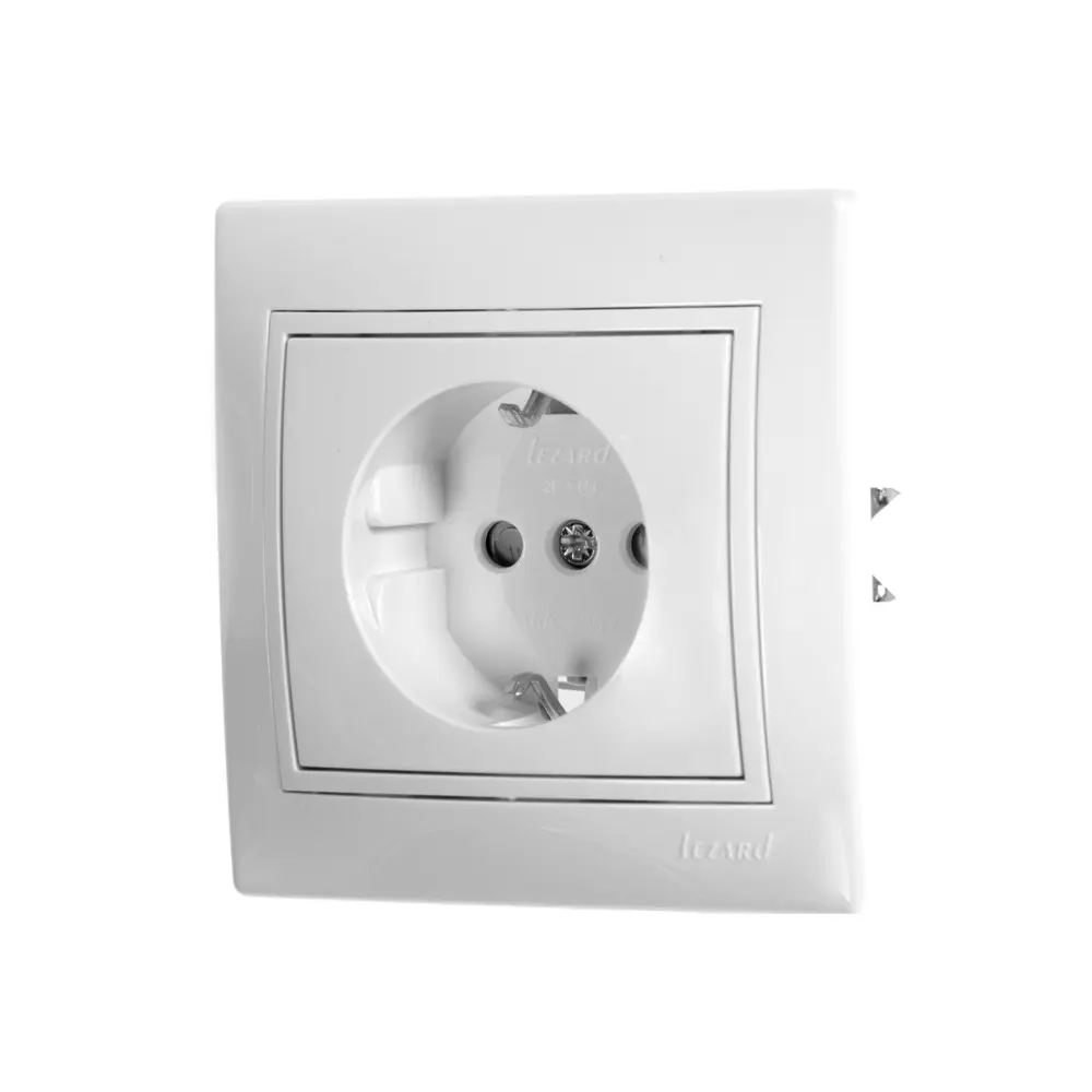 Розетка керамическая Lezard Mira, защитные шторки, цвет белый STLM-2074556