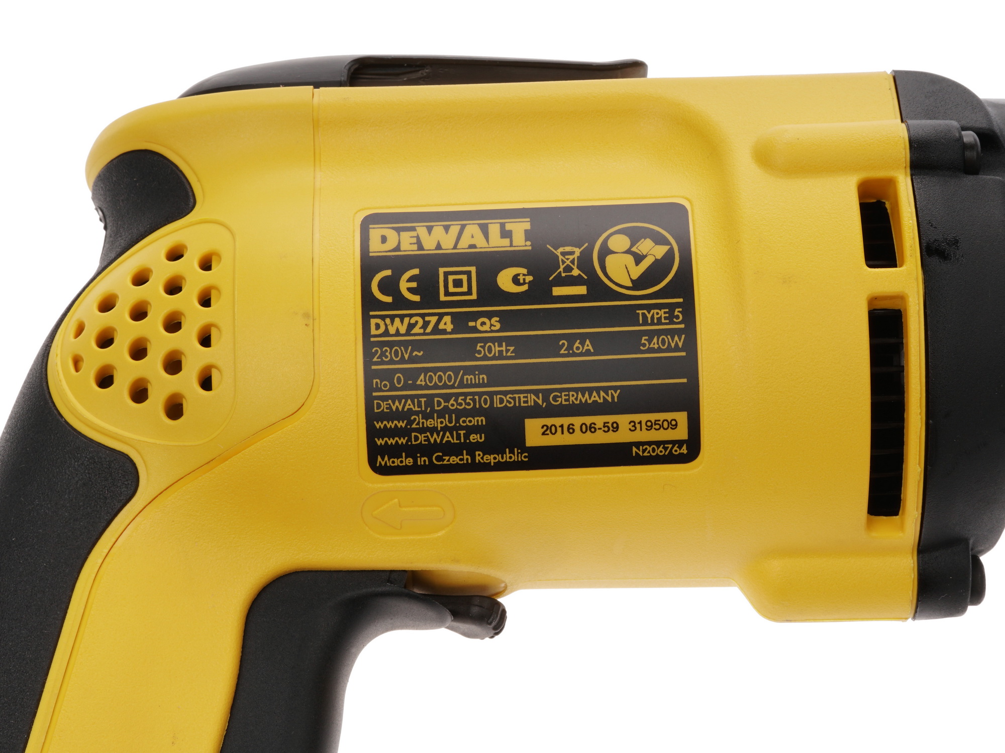 Шуруповерт DeWalt DW 274 K 1081540 STDN-0129566 - Вид №2
