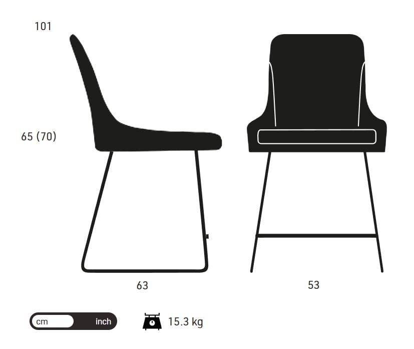 Кожаный барный стул с подставкой для ног KFF Youma Casual ARCH-00046306 - Вид №2