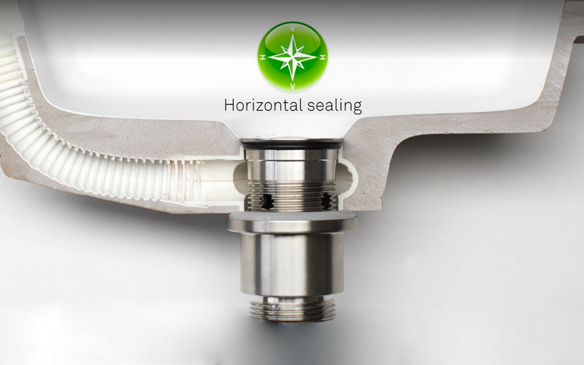 QA1250MP3 Слив Hygiene+ фиксированный-открытый - имитация латуниd line Qtoo  - Вид №2