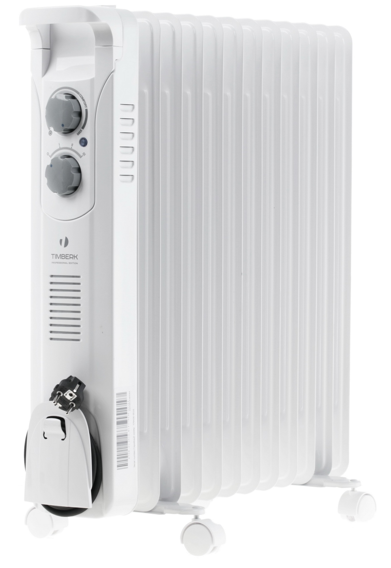 1079462 Масляный обогреватель Timberk TOR 21.2512 BC белый STDN-0062407 - Вид №1