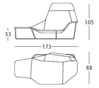 Мягкий шезлонг Zanotta LAMA ARCH-00068000 - Вид №2