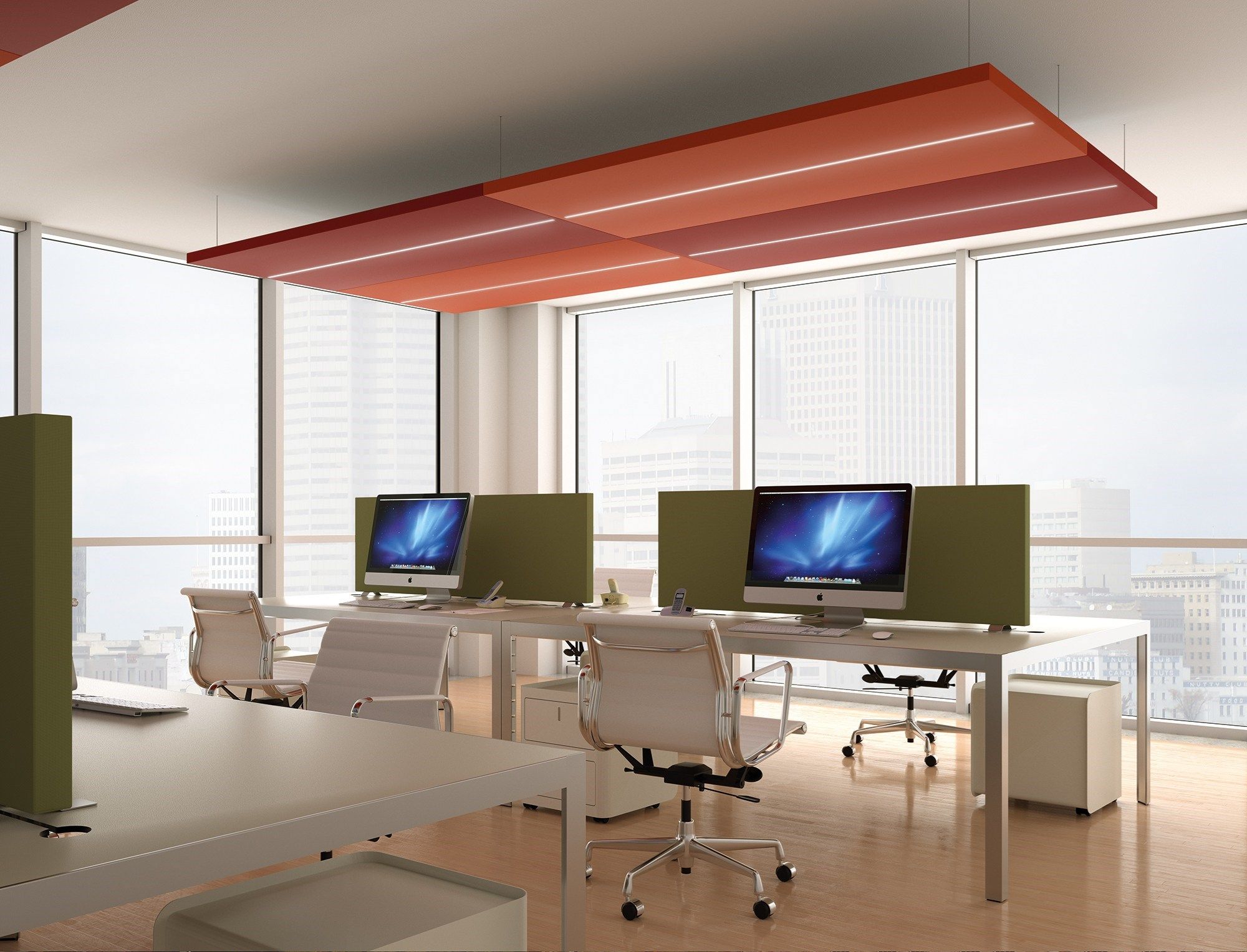 Состав звукопоглощающих панелей, подвешенных к потолку Caruso Acoustic NUVOLA ARCH-00040666 - Вид №8