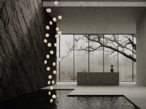 Стеклянный подвесной светильник