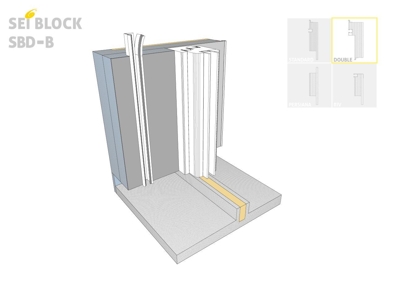 Теплоизоляционное плечо для оконного отсека Sei System SEI BLOCK DOUBLE B ARCH-00114684 - Вид №1