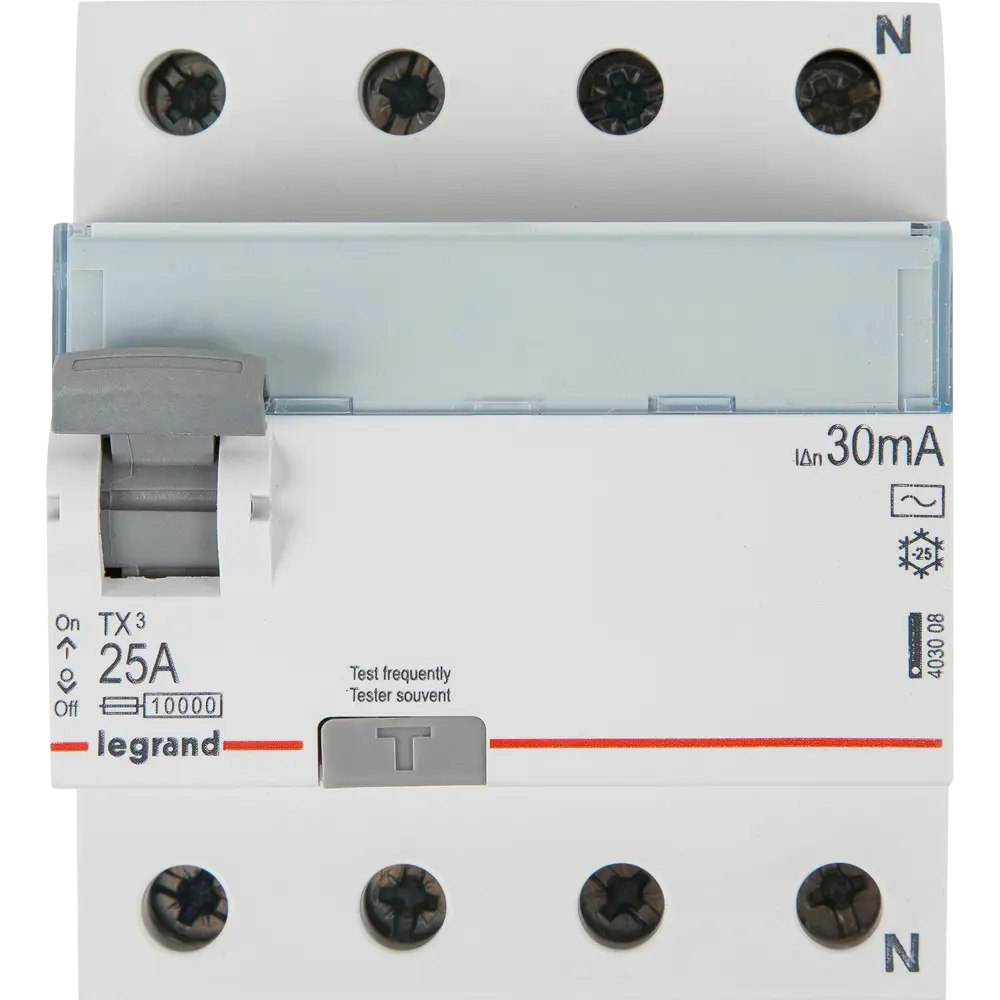 УЗО Legrand TX3 3P N 25 A 30 мА 10 кА AC 403008 STLM-2088976 - Вид №1