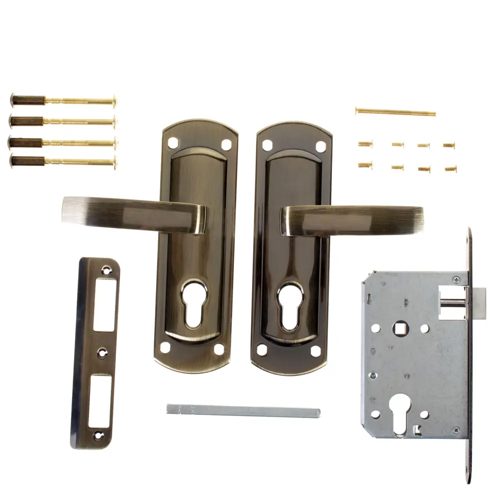 Замок врезной Apecs 1425, с ручками, с ответной планкой, сталь, цвет бронза STLM-2178721 - Вид №1