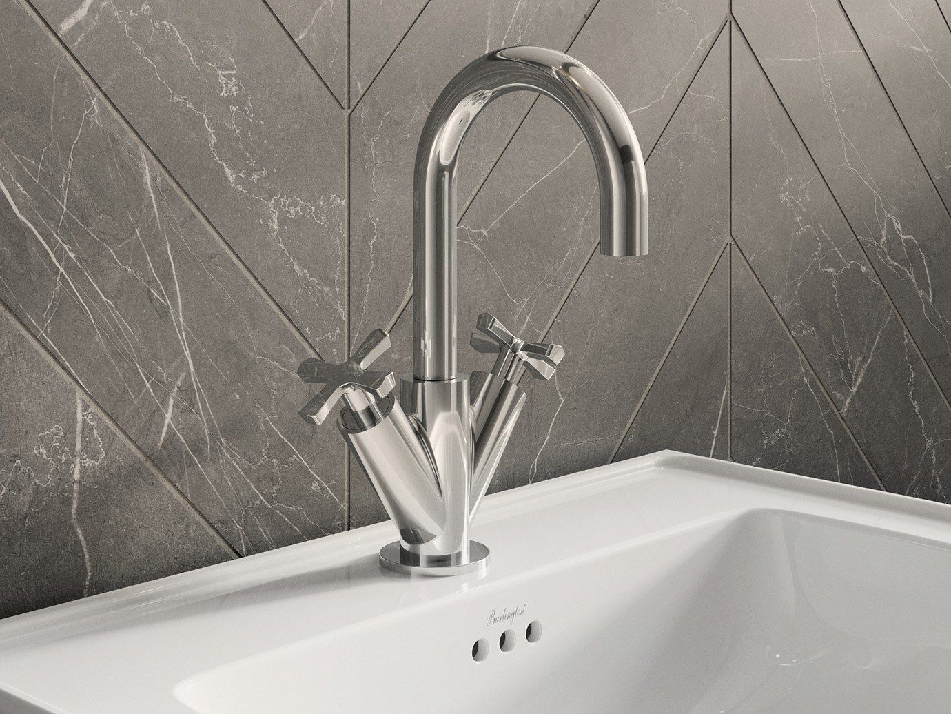 Смеситель для раковины с одним отверстием и отдельными розетками Burlington RIVIERA ARCH-00120904