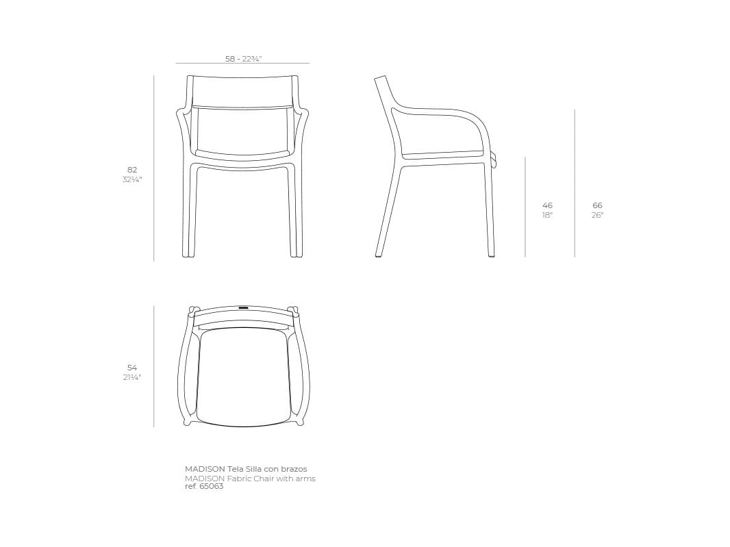 Стул для сада с подлокотниками со встроенной подушкой Vondom Madison ARCH-00066677 - Вид №3