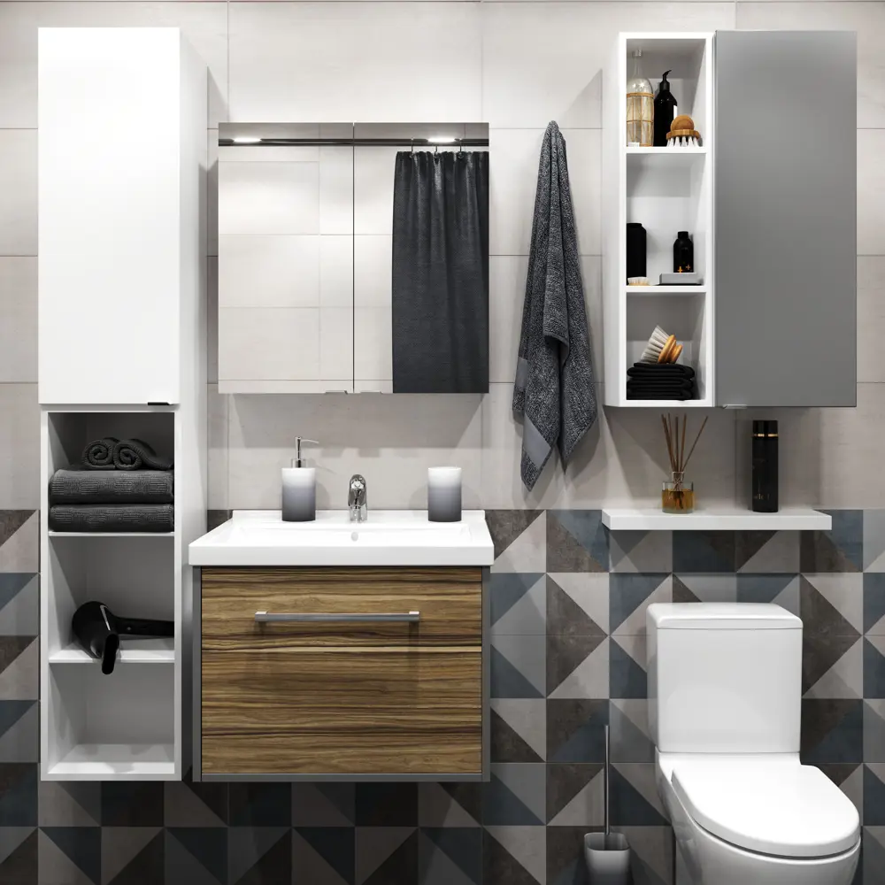 Каркас шкафа подвесного Sensea Смарт 30x80х25 см цвет белый STLM-2137859 - Вид №5