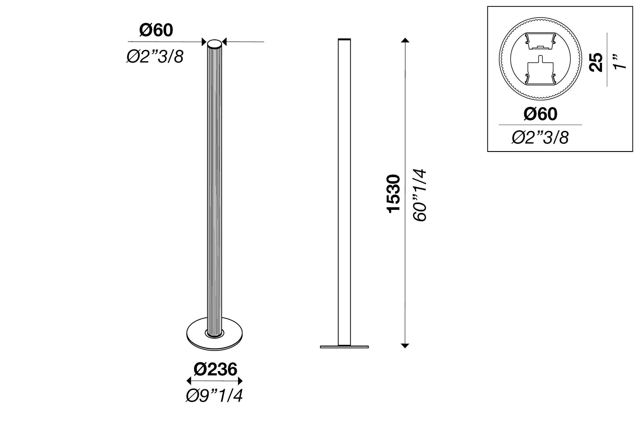 Алюминиевый и стеклянный светодиодный торшер Andcosta стекло ARCH-00068155 - Вид №4