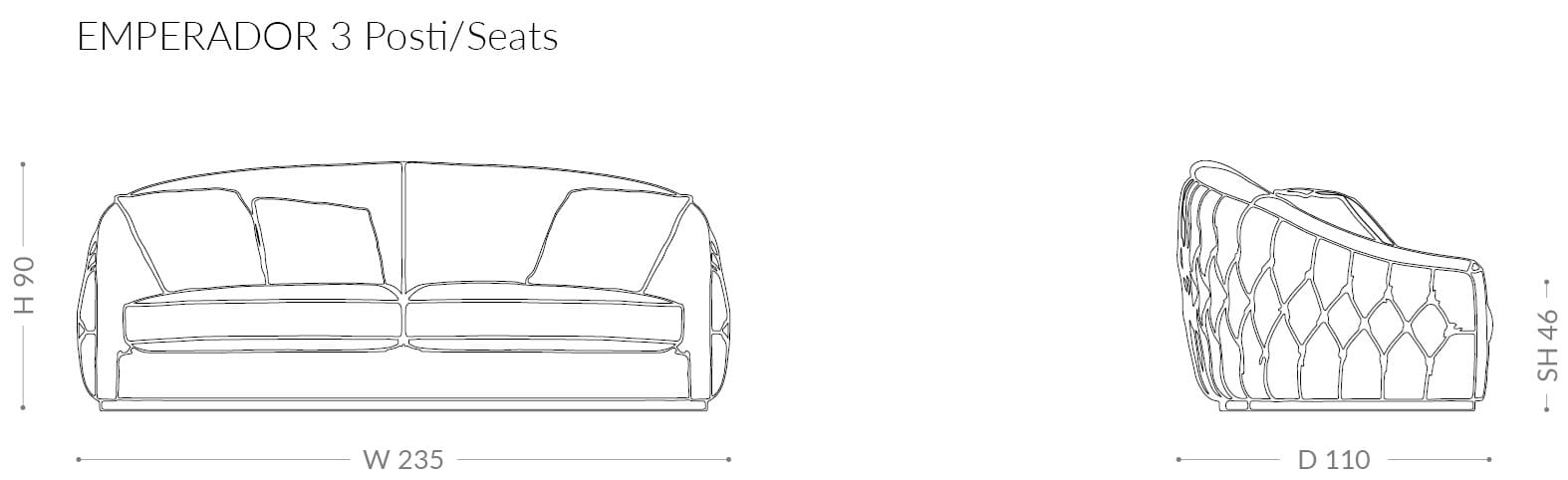 Бархатный диван BRUNO ZAMPA EMPERADOR ARCH-00148389 - Вид №5