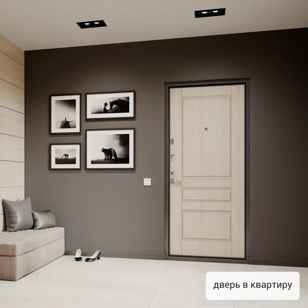 Дверь входная металлическая Страйд Летиция 860 мм правая цвет кремовый TOREX STLM-2141426 - Вид №18