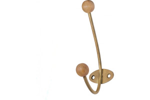 19610334 Крючок-вешалка с деревянными шариками КВД-2 золотой металлик 4341 Трибатрон