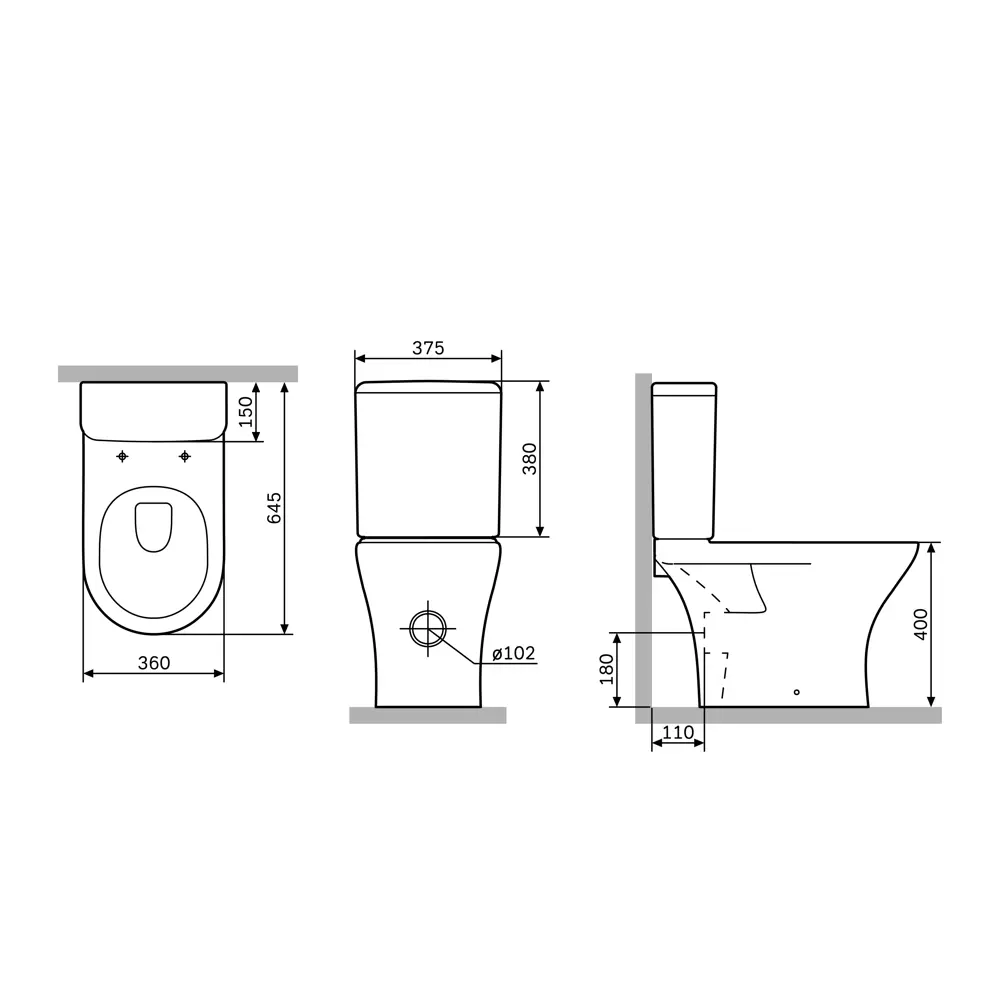 Унитаз-компакт AM.PM Pulse Flash Clean C9P8600SC, безободковый, сиденье с микролифтом, двойной смыв STLM-2045947 - Вид №5