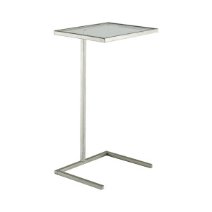 Журнальный столик прямоугольный 41х40 см серый / серебристый ГЛАСАР